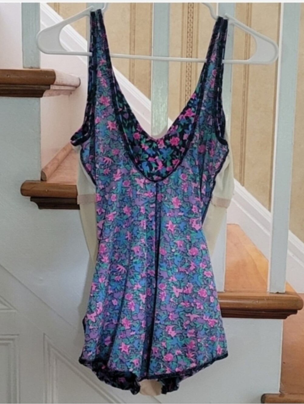 MAILLOT BATTEN Body I.D Floral Bathing Suit Size 16 - Picture 4 of 6